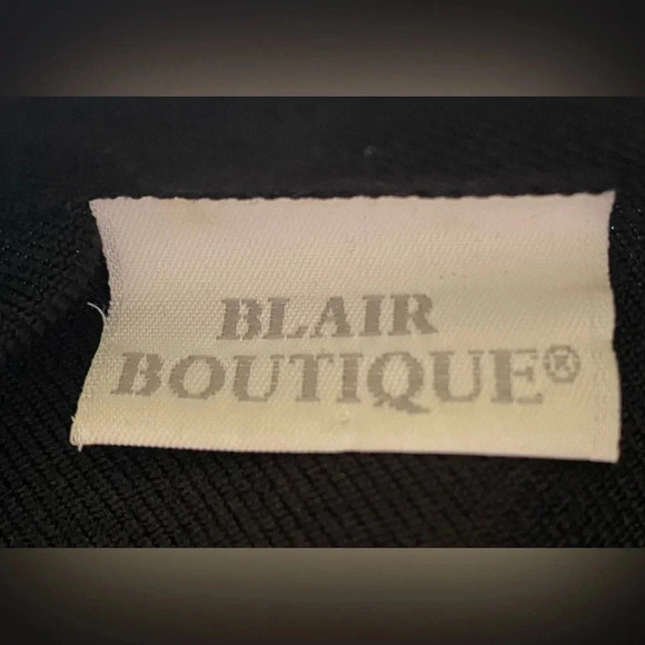 BLAIR BOUTIQUE black blazer suit jacket unlined single button closure size 10 - Picture 4 of 10